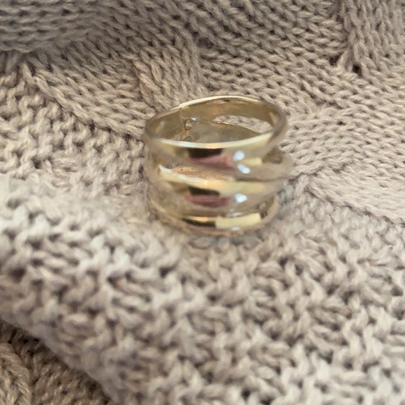 Sterling Silver .925  Overlapped Bands Ring - Picture 4 of 5
